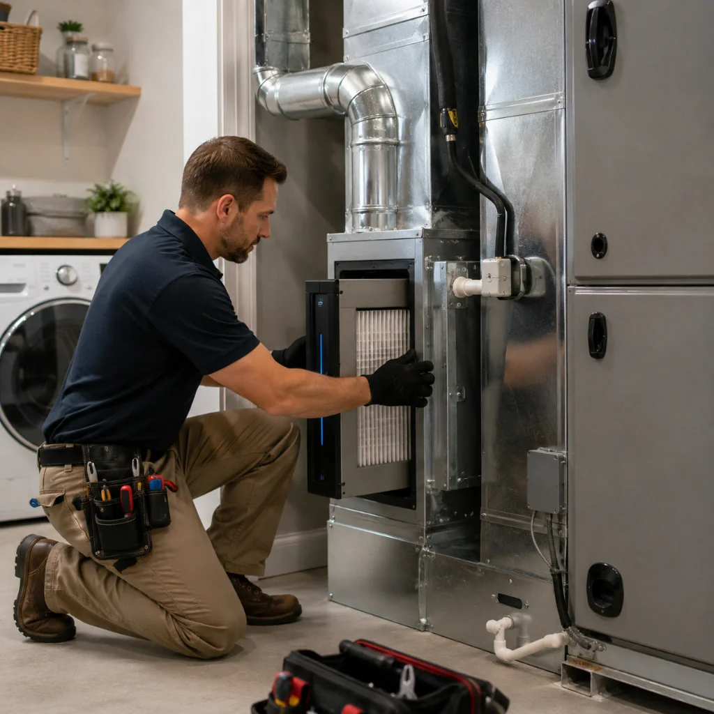 At the HVAC Return Duct